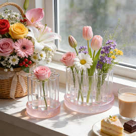 创意环形试管花瓶硅胶模具diy水晶滴胶家居饰品摆件树脂滴胶模具