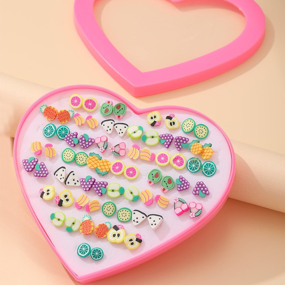 New Gift Box Jewelry Creative Children's Cartoon Fruit Earrings Set display picture 1