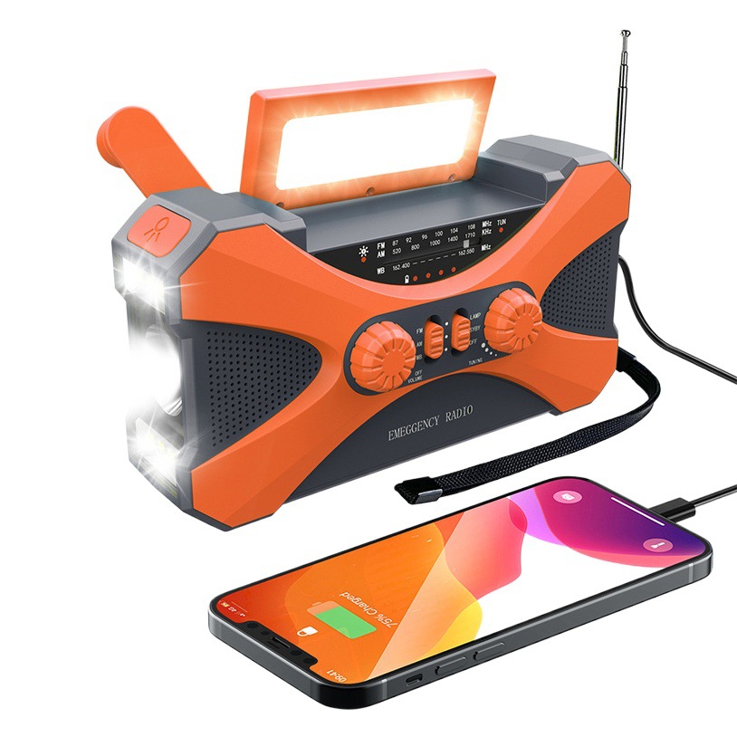 Nueva preparación para el combate transfronteriza Prevención de Desastres emergencia multifunción Radio al Aire Libre FM generación de energía solar Radio