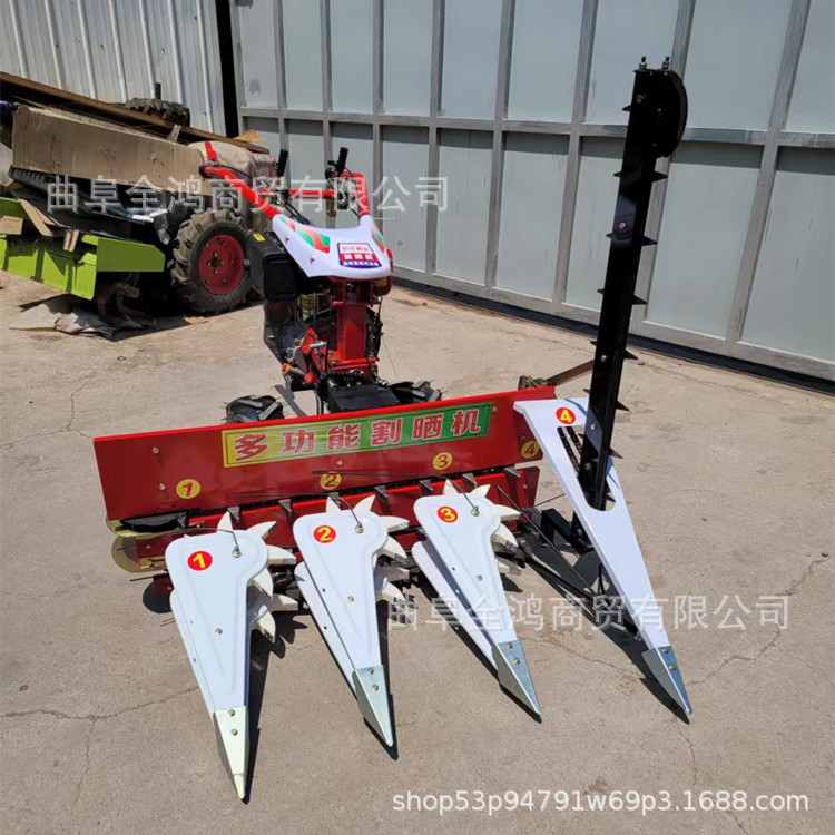 柴油178动力农田收割机 移动手推1米割稻机玉米高架立刀割晒机