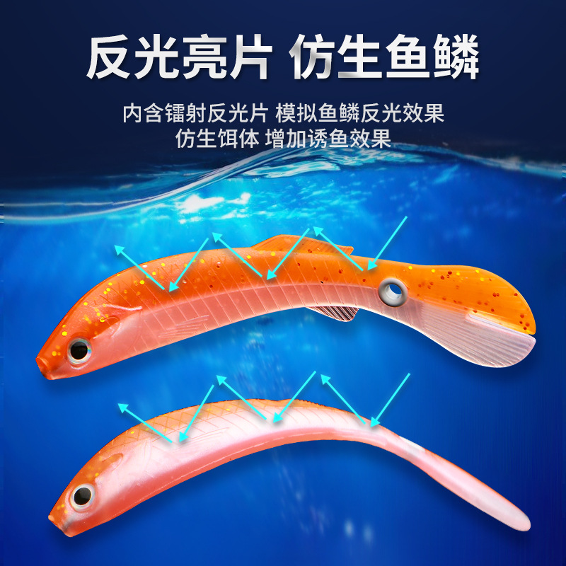 5 Colors Soft Eels Lures Soft Plastic Minnow lures Fresh Water Bass Swimbait Tackle Gear