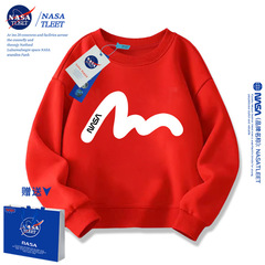 NASA collaborative item simple sketch 2024 spring and autumn new minimalist casual unisex hoodie American trend children's top outfit