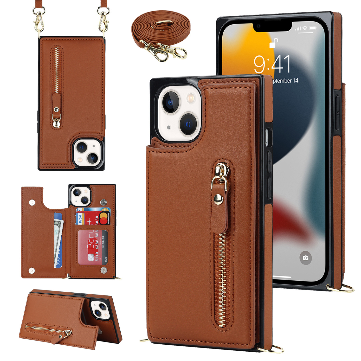 Handyhülle Aus Leder Für Iphone Pro Umhängetasche Mit Band_voghion.com