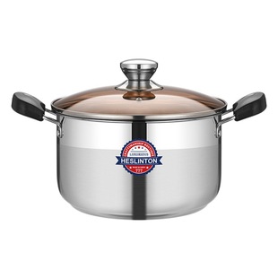 Extra Thick Composite Steel Soup Pot with Steamer Double Layer Stainless Steel Straight Pot Steamed Bread Steaming Soup Small Steamer Gift Pot