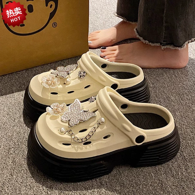 Источник фабрики оптом EVA пещерная обувь с толстой подошвы женская новая летняя одежда нескользящая пара пляжная обувь