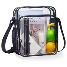 亞馬遜新款PVC透明背包便攜戶外透明斜跨包 旅行透明信使肩包可定