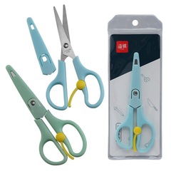 彩色不鏽鋼彈力學生文具剪刀 兒童彈簧剪家用剪紙剪子小剪刀