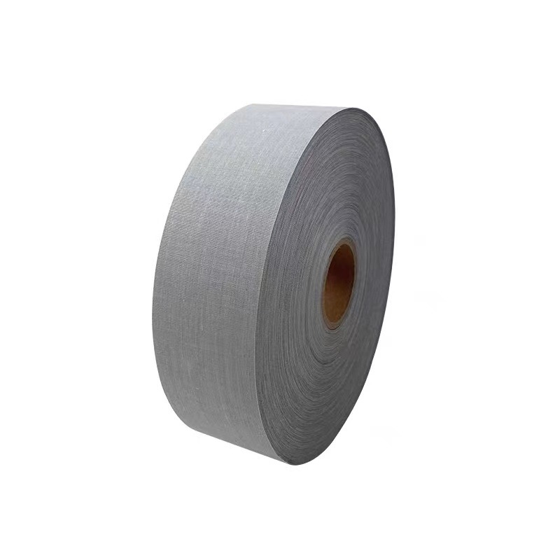 Venta al por mayor TC resaltar tela reflectante brillante plata gris accesorios de ropa tira de tela fluorescente resaltar borde reflectante envoltura de tela