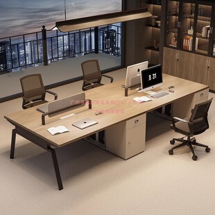 Office Desk and Chair Set, Simple and Stylish, 6-Person Screen Workstation Desk, Office Staff Desk