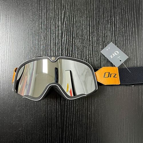 Orz Retro Style Motorcycle Sunglasses, Harley Retro Windproof and Dustproof Goggles, Motorbike Off-Road Riding 3/4 Helmet