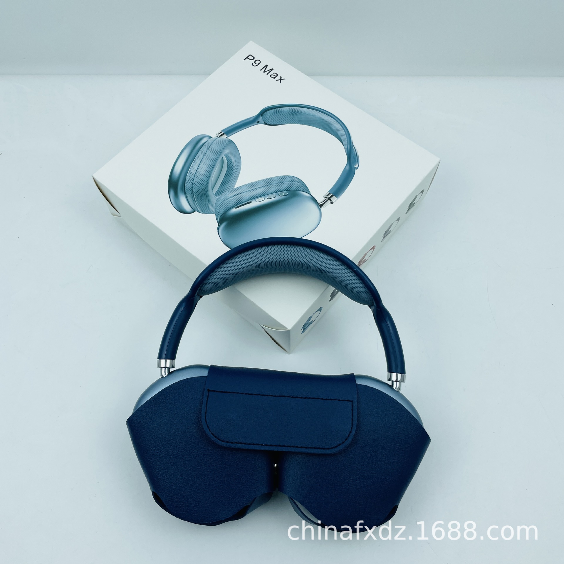 고급 블루 + 가죽 가방