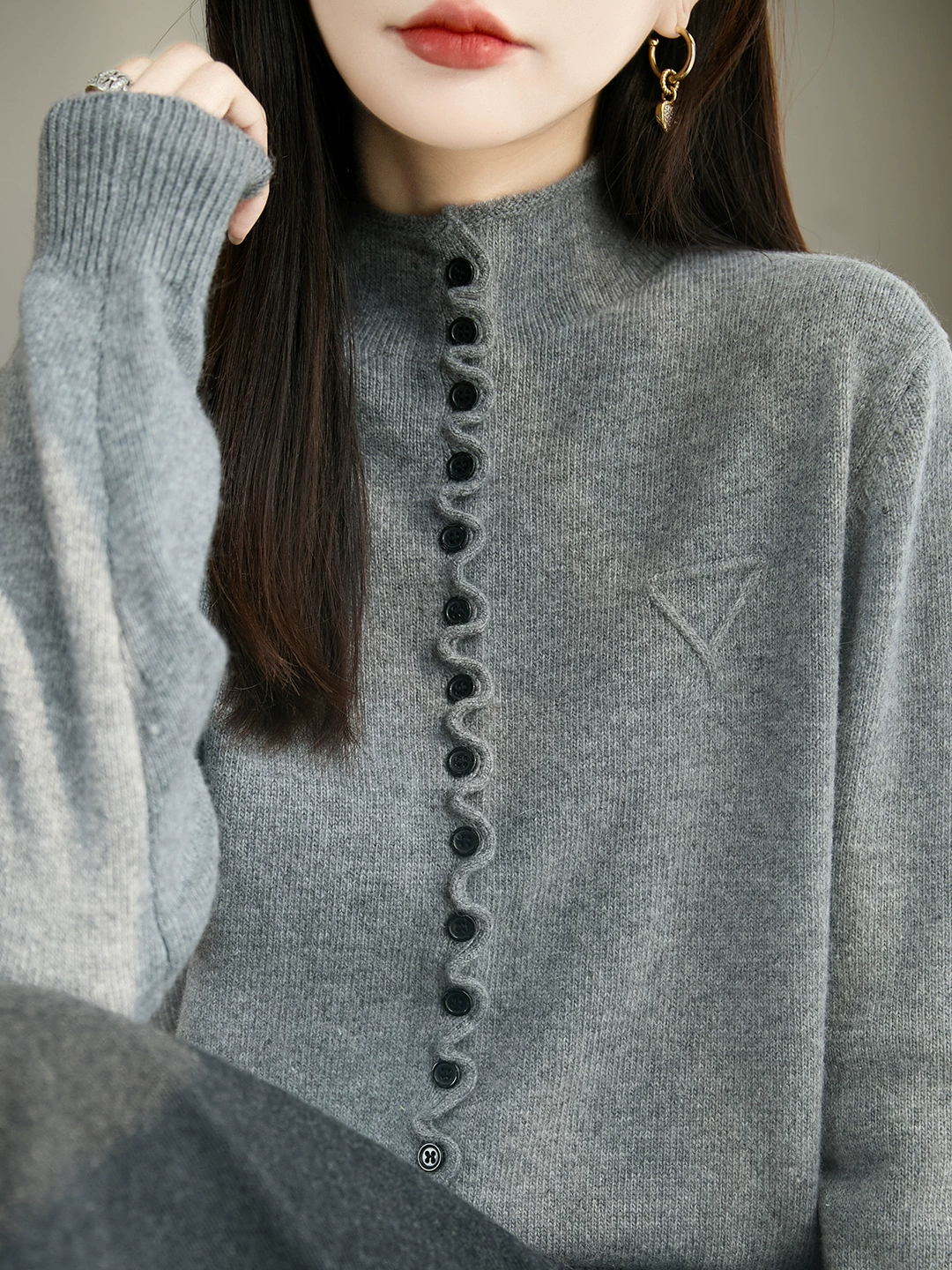 Ностальяз knitted демисезонный свитер, увеличенная толщина, западный стиль, приталенный