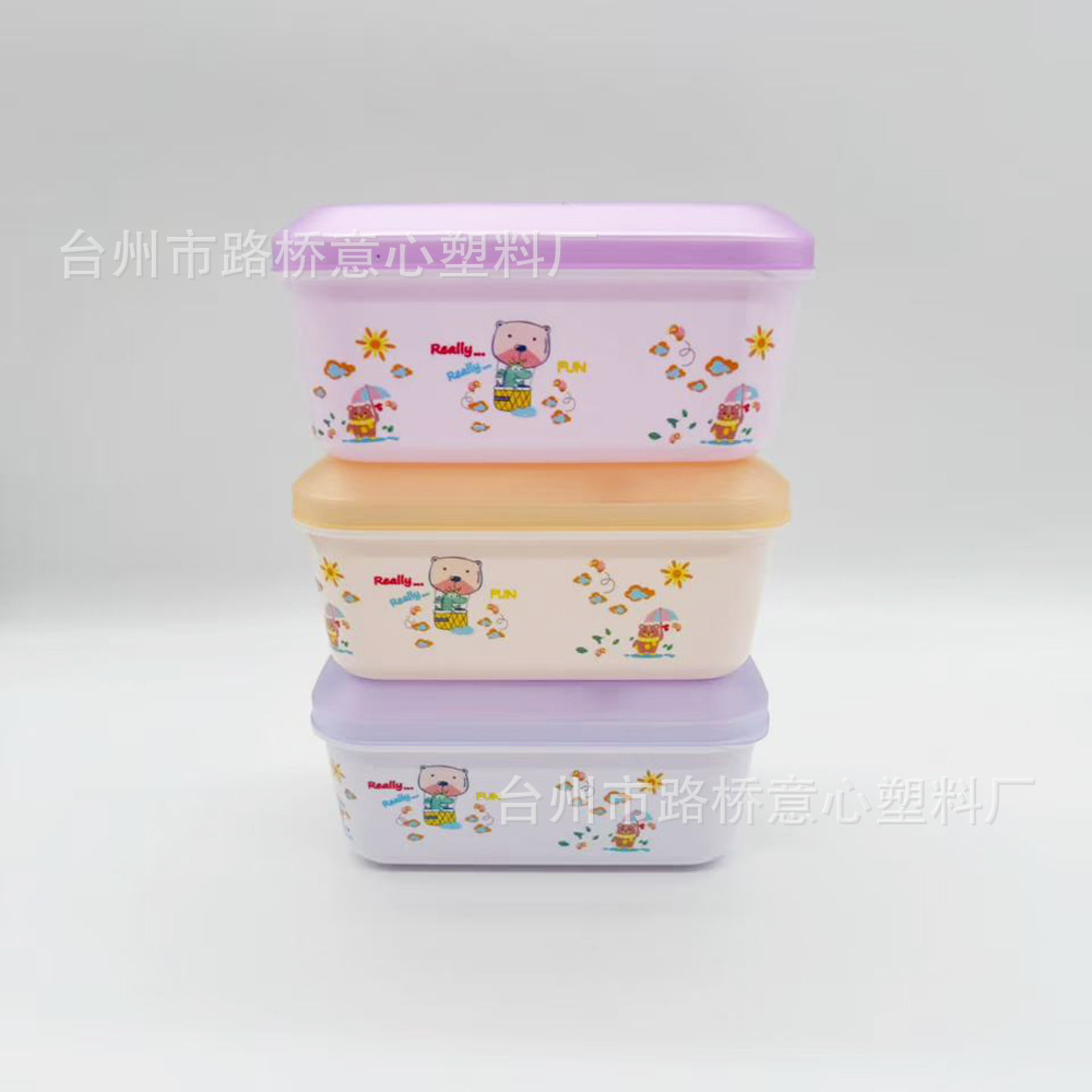 Caja de Almacenamiento Rectangular para Refrigerador 2350ml Set de 3 de PP