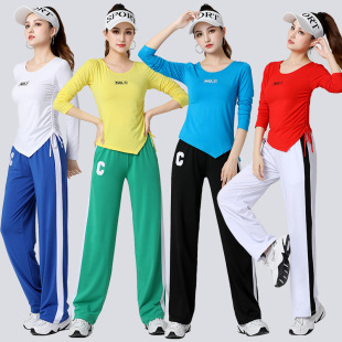 2022 Square Dance Suit New Modal Long Sleeve Quick-drying Sports Suit Fitness Suit Team Performance Suit Women