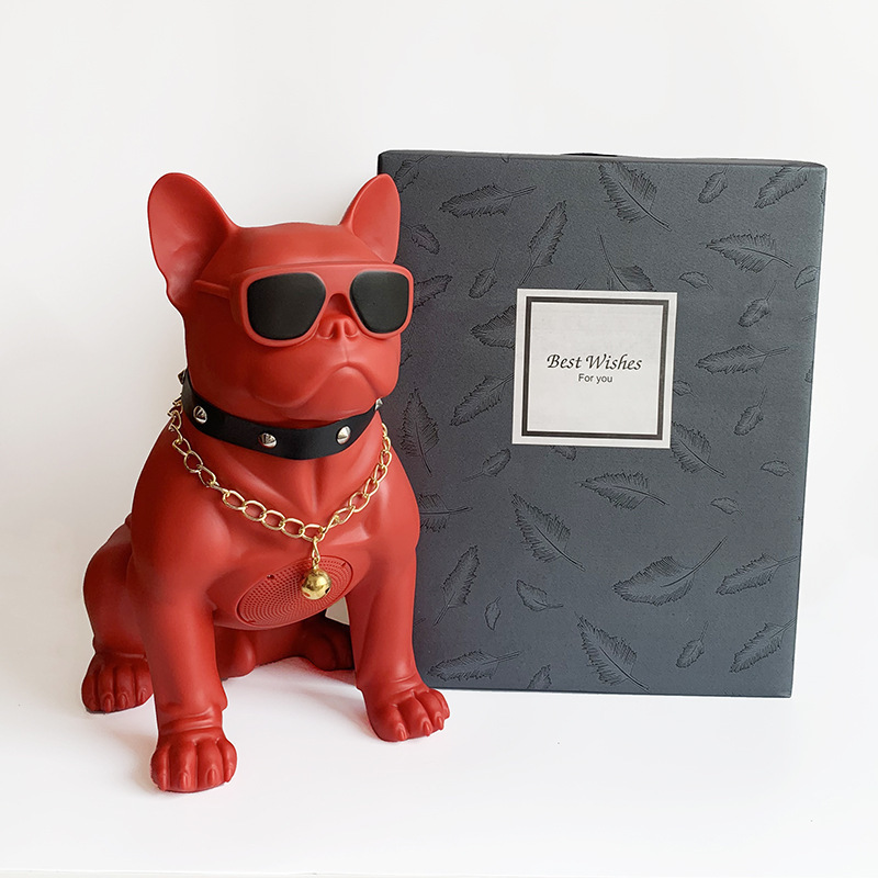 Bulldog subwoofer todo el cuerpo sonido de perro adornos de automóvil cabeza de perro altavoz bluetooth novio explosión de cumpleaños