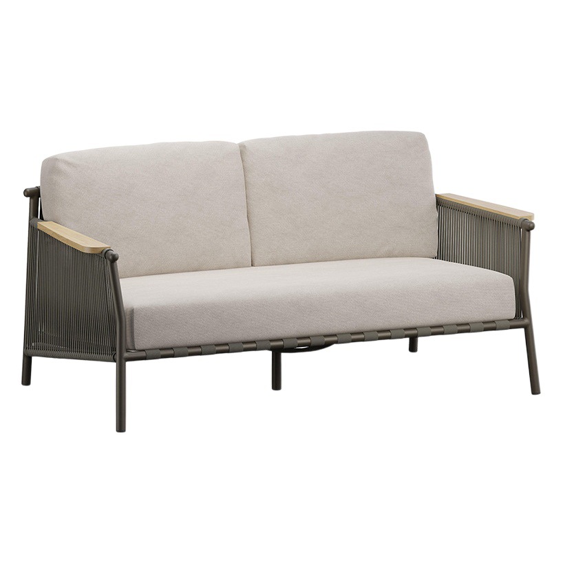 Sofá de exterior para patio, jardín, ocio, silla de ratán, muebles para villa, impermeable, con protección solar, juego de sofás de ratán y teca.