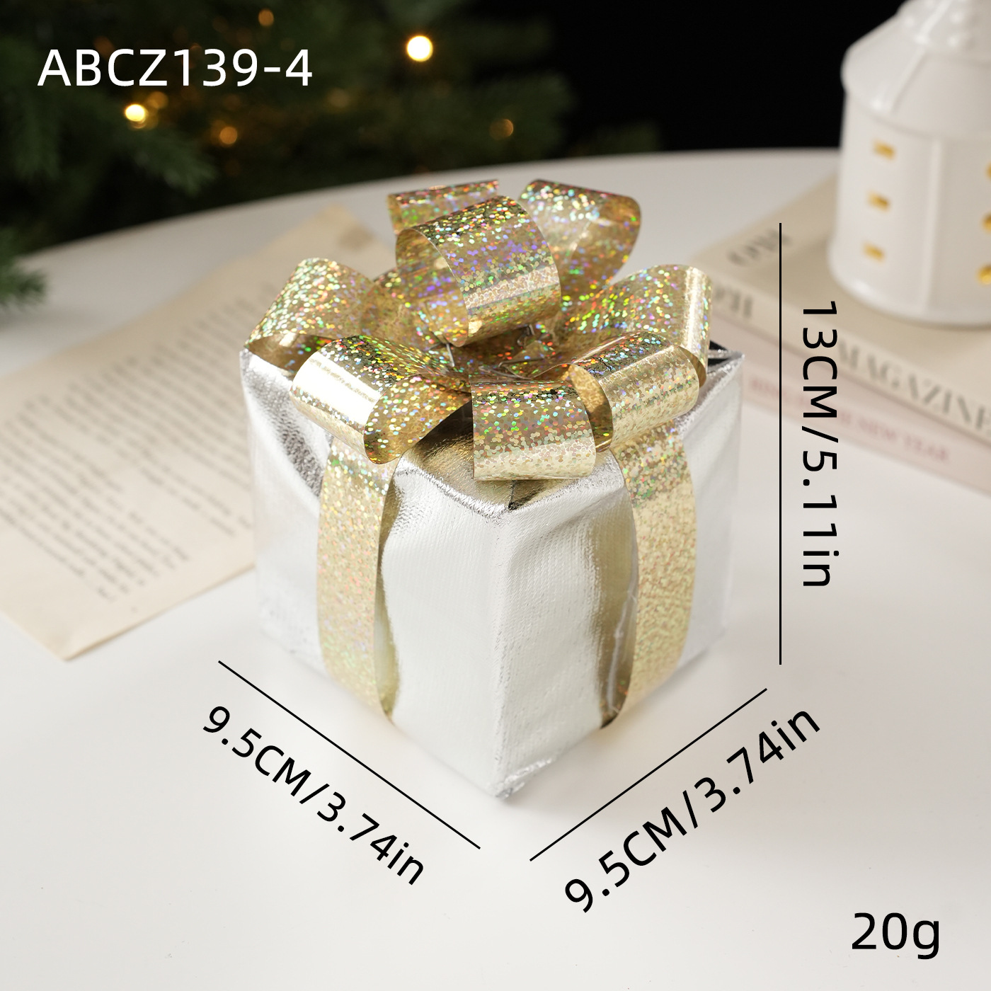 Caja de regalo oro y plata grande D
