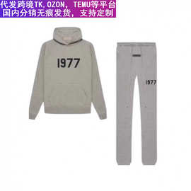 1977连帽卫衣男FOG复线ESSENTIALS连帽卫衣插肩袖加绒加厚女套装