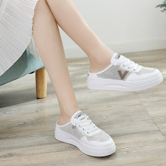 Women's Summer 2021 New Style Comfortable Breathable Mesh Platform High Heel Shoes with Thick Soles