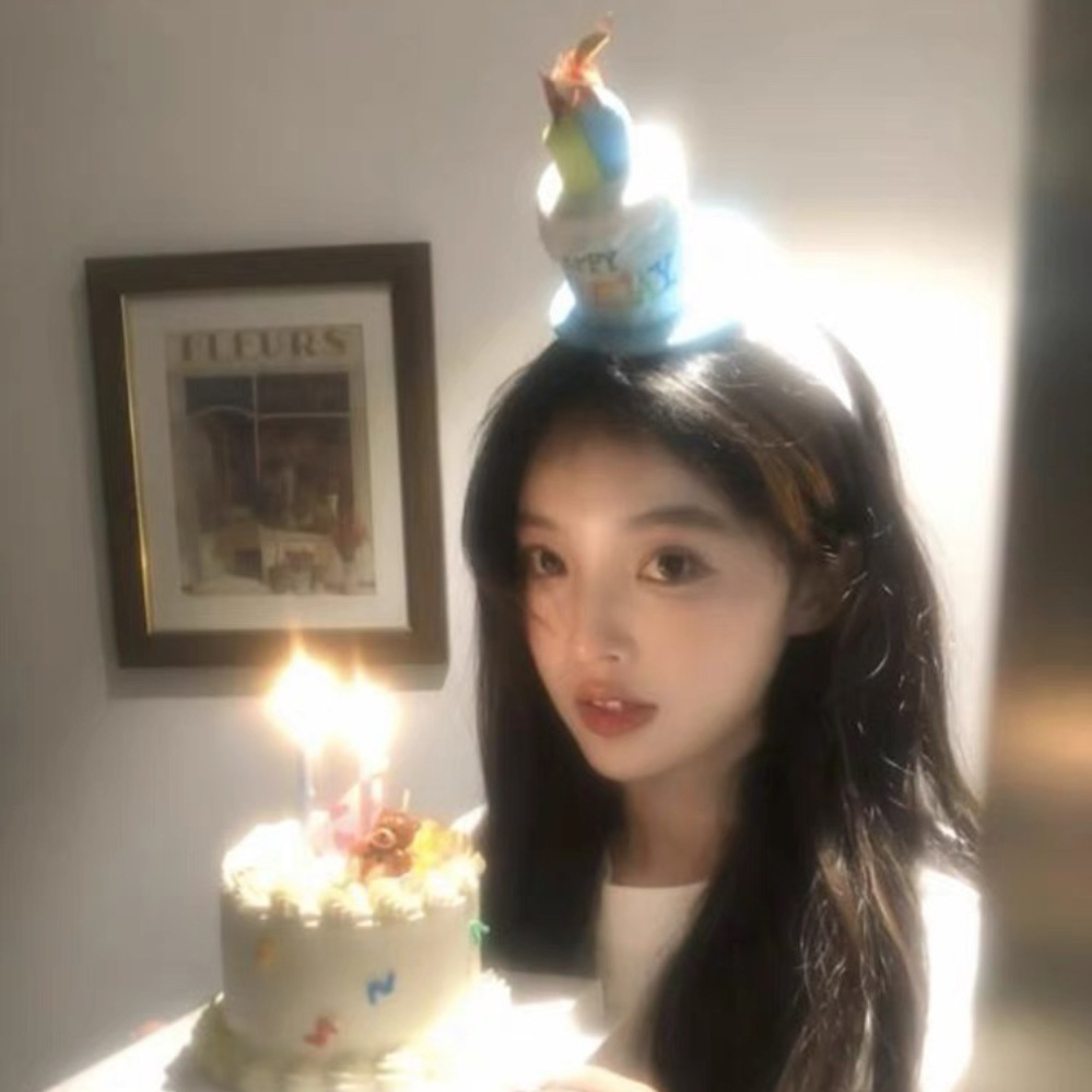 Princesa sombrero de cumpleaños bandeja de cabello vela de color letras crema pastel coreano bandeja decoración de cumpleaños