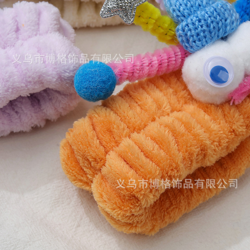 Internet celebridad antena torcida palo divertido lindo moda padre-hijo divertido venta lindo monstruo tridimensional cara lavado diadema banda para el cabello