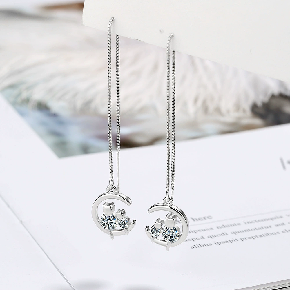 Серьги, свежая цепочка, корейский стиль