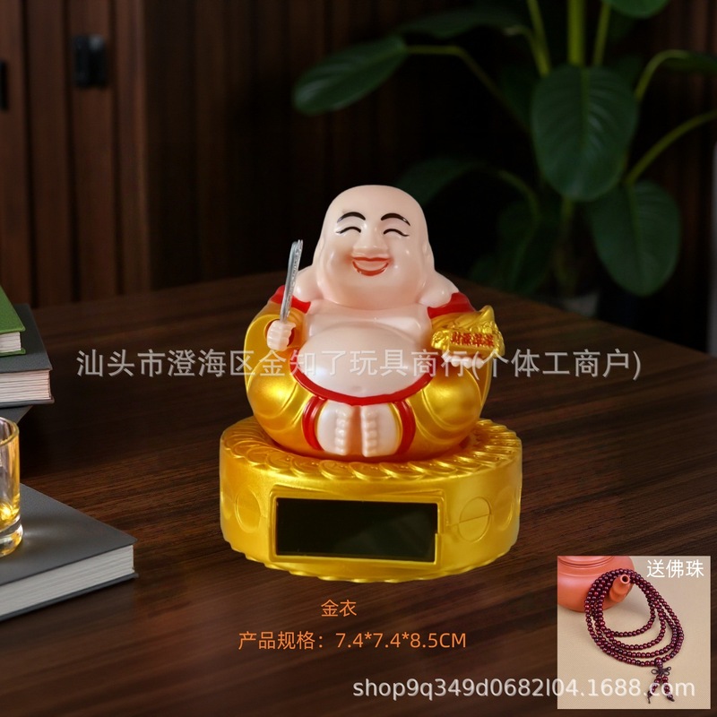 ソーラー禅笑い仏陀装飾品ホームエントランスレジカーポットスケール逆流香装飾品|undefined