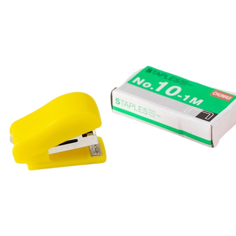 Portable Simple New Mini Small Stapler Student Cartoon 10 Needle Labor-saving Set Stapler 2004