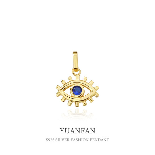Pure Silver Demon Eye Necklace for Women - Unique, Western and Eastern Style, Exaggerated, Micro-set Zircon Blue Eye Pendant
