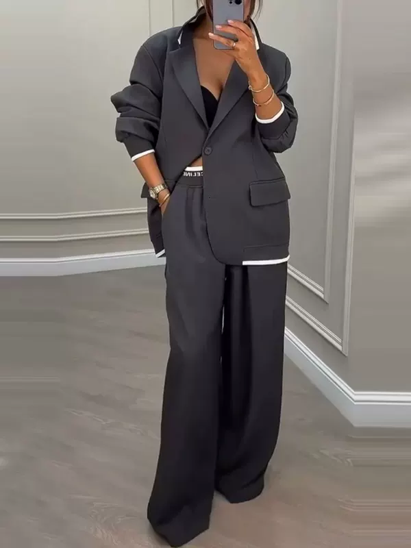 Демисезонный костюм: пиджак с длинным рукавом и брюки, классический европейский городской стиль, несколько цветов