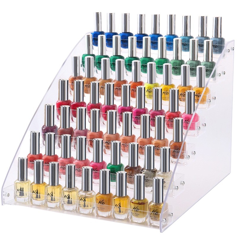 Nail Polish Display Rack Acrylic Plastic Transparent Rack Nail Salon Display Rack Cosmetics Storage Rack Lipstick Rack