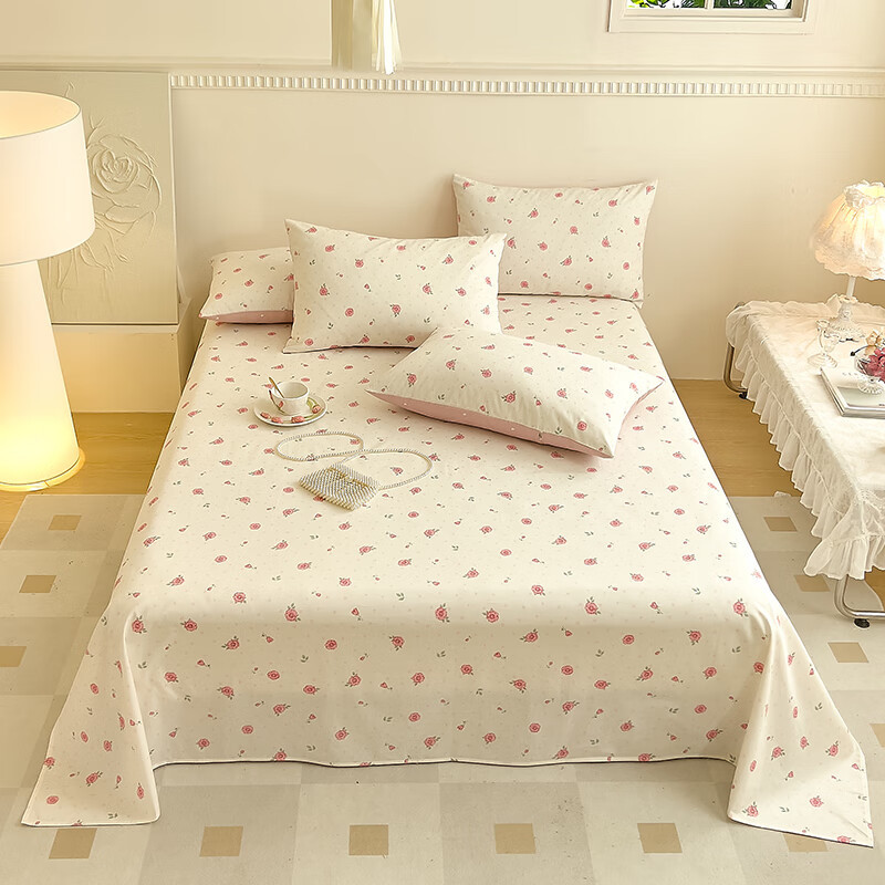 Sábanas de algodón puro pieza individual 100% algodón lavado algodón simple individual primavera y verano individual dormitorio individual cama de 1,5 m