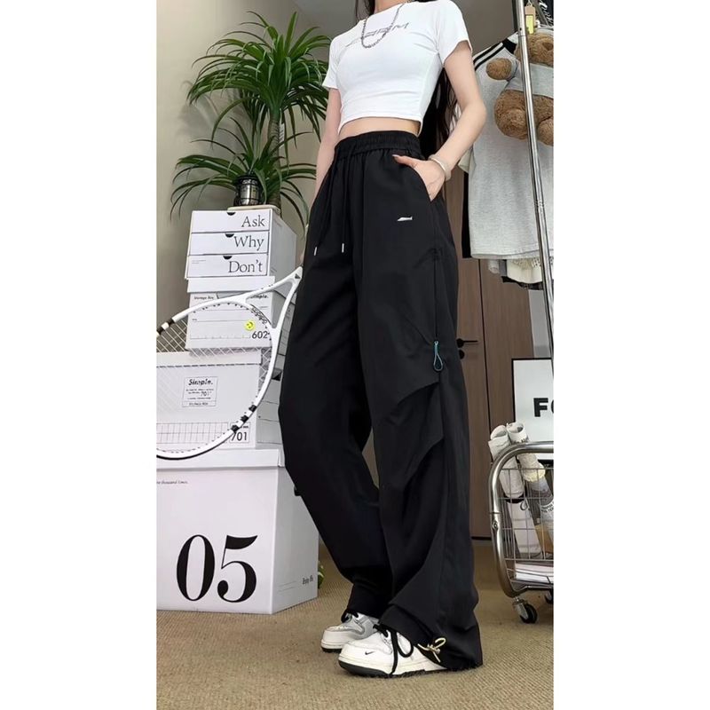 黑色工装裤女2025新款小个子薄款宽松防风防水登山夏季大码冲锋裤|undefined