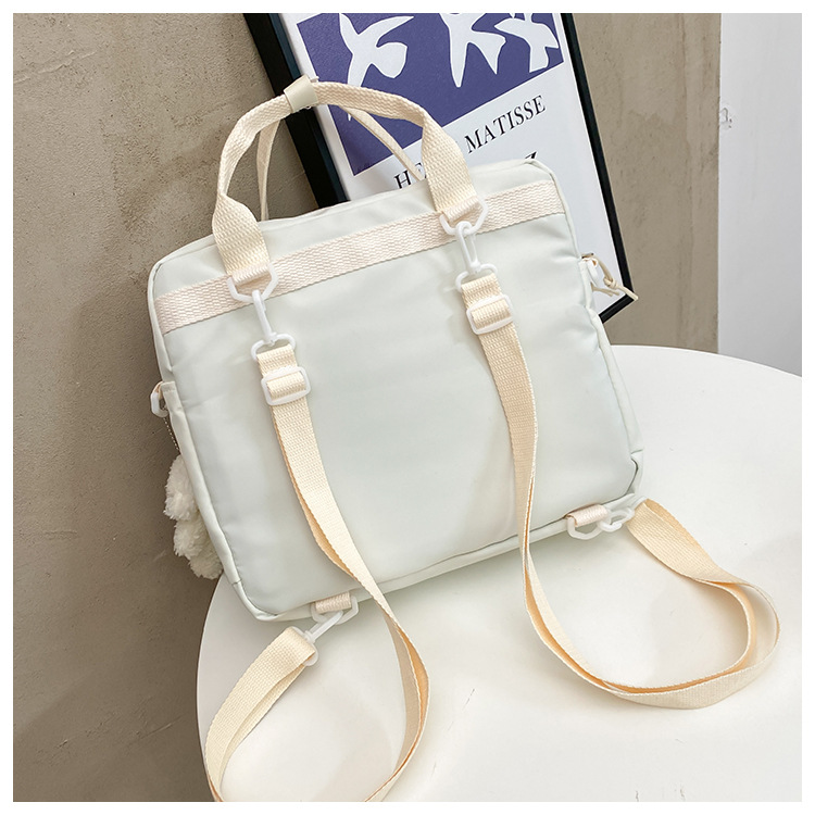 Book bag, handbag, canvas bag, large-capacity crossbody bag for girls, single-shoulder bag for primary school students, tutorial bag for classes, tutoring undefined