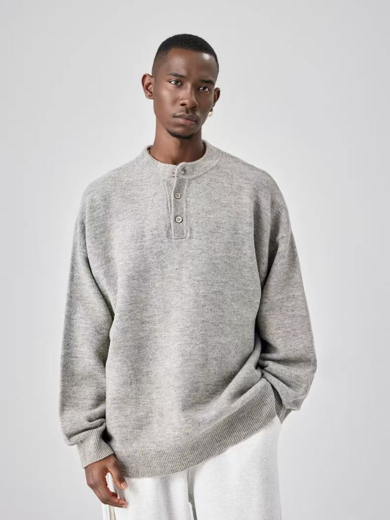 Otoño y invierno, suéter de cuello polo, suéter de invierno negro lavable a máquina, camiseta de punto de fondo de alta calidad