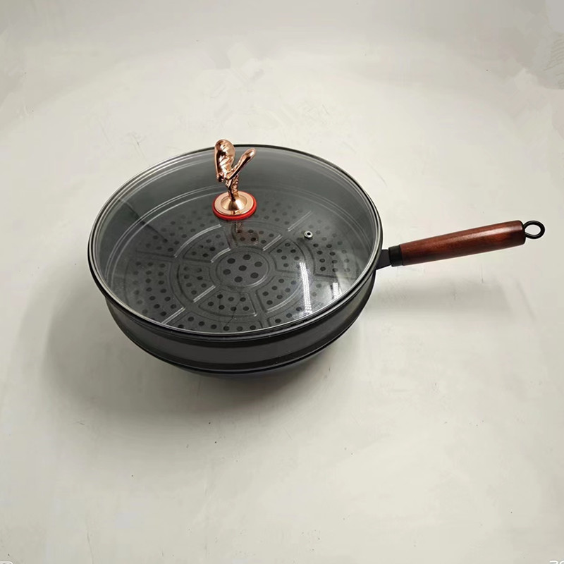 New Rolls Five Auspicious Flying Millet Steaming Frying Pan Non-stick Pan Health Pot Flat Pan Activity Gift Pan