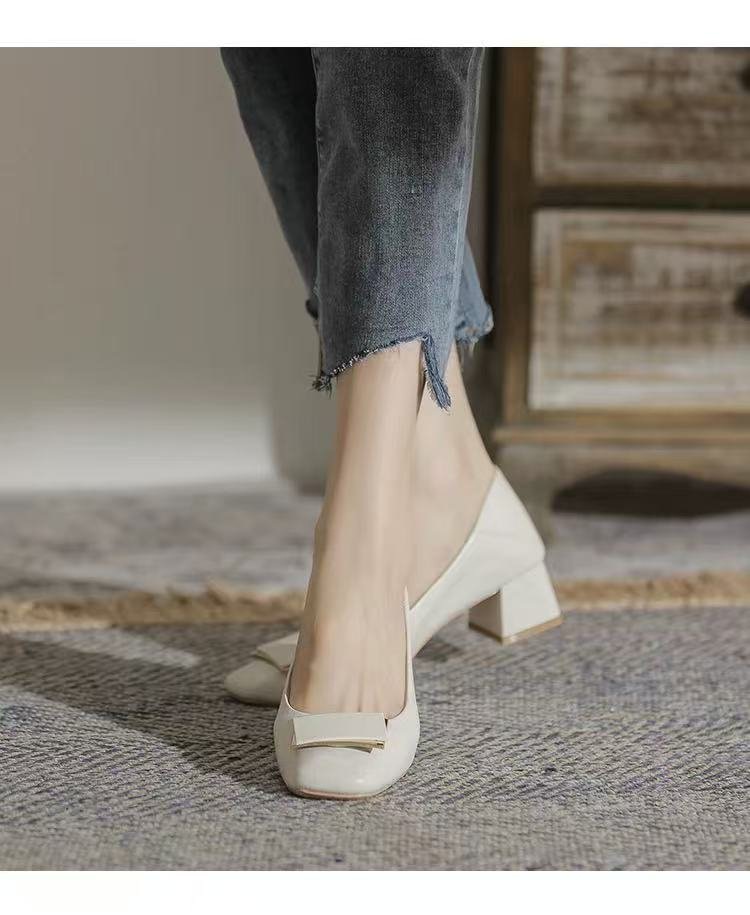 Unique Design, High-end Feel, Mid-heel Shallow Square-toed Women's Shoes, New Autumn Model, Comfortable For Long_voghion.com