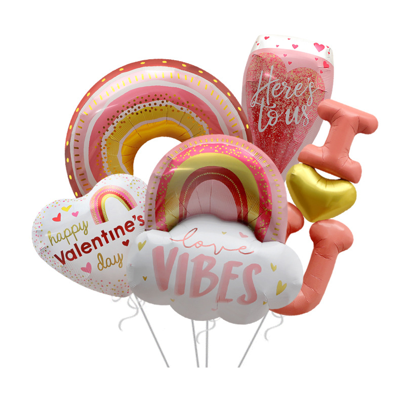 2022 nuevo día de San Valentín Tema de dibujos animados forma de aluminio globo propuesta fiesta decoración globo boda