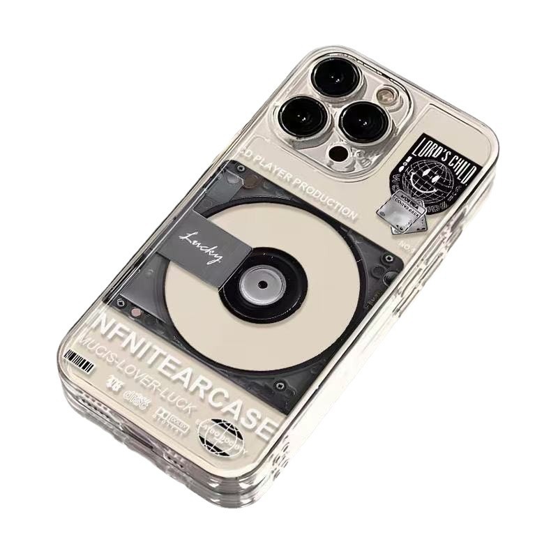 CD retro europeo y americano para iphone15promax funda para teléfono móvil 11 transparente Apple 16 anti-caída 14pro1 3/12