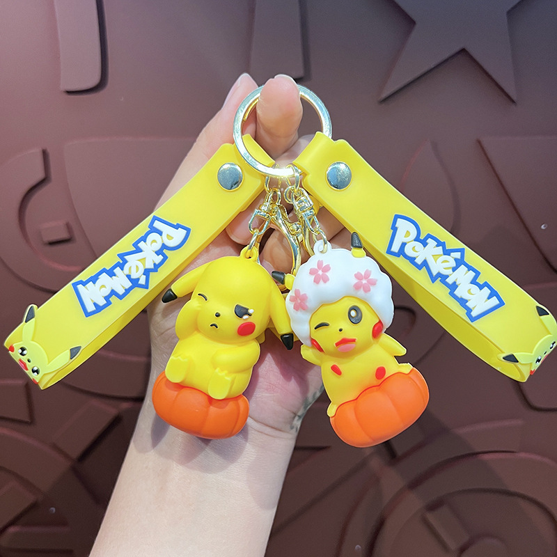 Nuevos dibujos animados calabaza Pokémon llavero de silicona lindo muñeca mochila para automóviles accesorios de regalo
