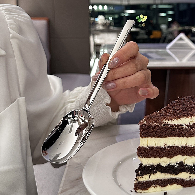 [Exportación de Alemania] cucharas de postre de cabeza larga 316 cucharas de acero inoxidable cucharas de comida cucharas de helado cucharas de cabeza plana cucharas de comida occidental