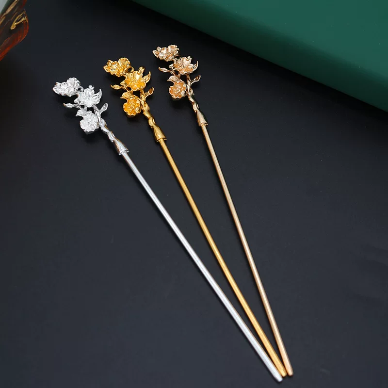 Китайская заколка для волос, ханфу, металлическаяhair accessory с кисточками, своими руками