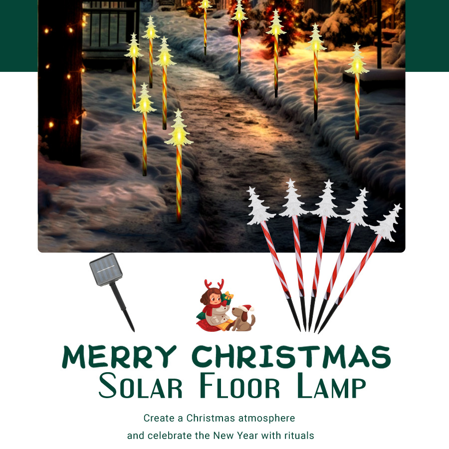 Courtyard Christmas Waterproof Solar Plug-In Light Arrangement Outdoor Creative Christmas Tree Snowflake Atmosphere Decorative Light