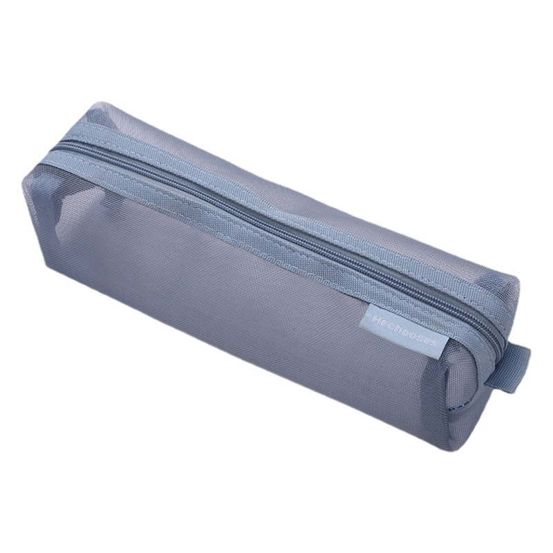 Tridimensional simple malla transparente caja de lápices Examen de estudiante bolsa de papelería especial de gran capacidad bolsa de almacenamiento portátil al por mayor