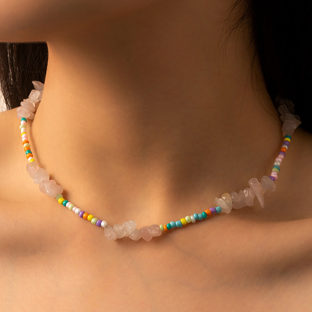 Fashion Simple Style Geometric Alloy Resin Beads Necklace