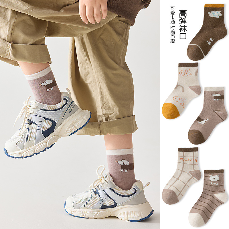 Calcetines para bebé Clase A Primavera y otoño Dibujos animados Calcetines de algodón coreano Calcetines para niños de tubo medio de invierno para bebés Calcetines para niños y niñas