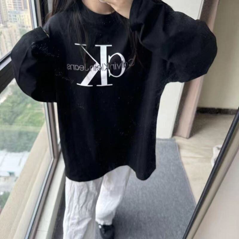 Trendy Letter Print Loose-Fit Korean-Style Round-Neck Long-Sleeve T-Shirt for Students Trendy Letter Print Loose-Fit Korean-Style Round-Neck Long-Sleeve T-Shirt for Students