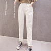 Thin trousers, cotton and linen, Korean style, loose straight fit