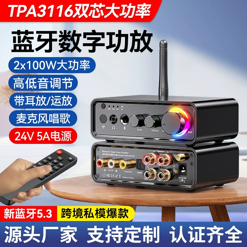 Трансграничный новый мини-усилитель Bluetooth 5.3 домашний усилитель мощности 200W двойной канал завод прямой продажи