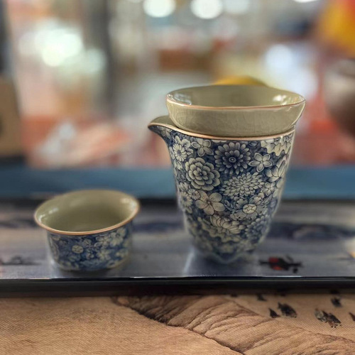 Old Pottery Fair Cup Blue and White Public Cup Uniform Cup Crackle Nutrient Tea Ware Gongfu Tea Set Tea Sea Host Cup Tea Cup